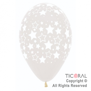 GLOBO S R12 INF CRISTAL TRANSPARENTE ESTRELLAS BOLD x 50